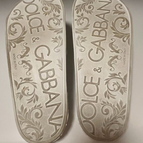 Dolce & Gabanna White Rubber Slides Size 7 - Picture 6 of 9